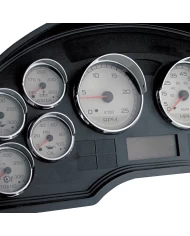 (CARD) CHROME PLASTIC 2007+ INTERNATIONAL GAUGE COVER W/ VISOR - SPEED/TACH.