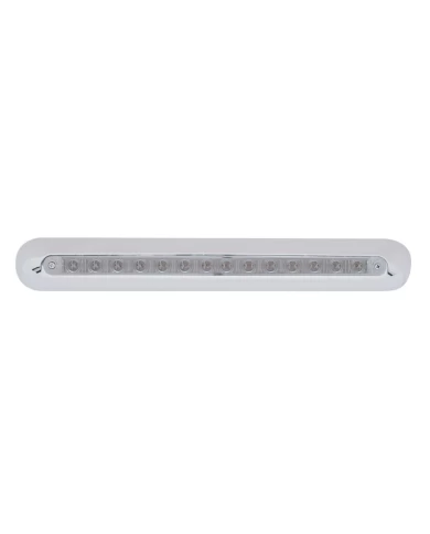 (BULK) 14 AMBER LED 12" P/T/C LIGHT BAR W/ CHROME PLASTIC HOUSING - CLEAR LENS (BULK) 14 AMBER LED 12" P/T/C LIGHT BAR W/ CHROME PLASTIC HOUSING - CLEAR LENS