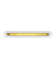 (BULK) 19 AMBER LED 12" P/T/C REFLECTOR LIGHT BAR W/ CHROME PLASTIC HOUSING - AMBER LENS (BULK) 19 AMBER LED 12" P/T/C REFLECTOR LIGHT BAR W/ CHROME PLASTIC HOUSING - AMBER LENS