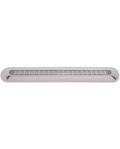 (BULK) 19 AMBER LED 12" P/T/C REFLECTOR LIGHT BAR W/ CHROME PLASTIC HOUSING - CLEAR LENS (BULK) 19 AMBER LED 12" P/T/C REFLECTOR LIGHT BAR W/ CHROME PLASTIC HOUSING - CLEAR LENS