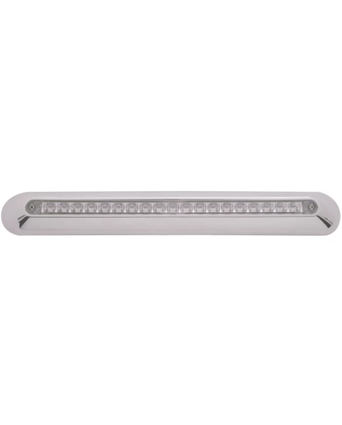 (BULK) 19 AMBER LED 12" P/T/C REFLECTOR LIGHT BAR W/ CHROME PLASTIC HOUSING - CLEAR LENS (BULK) 19 AMBER LED 12" P/T/C REFLECTOR LIGHT BAR W/ CHROME PLASTIC HOUSING - CLEAR LENS