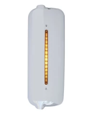 (CARD) CHROME PLASTIC 2005 AND OLDER FREIGHTLINER MIRROR COVER WITH 12" LED LIGHT BAR, DRIVER SIDE - 14 AMBER/AMBER LED