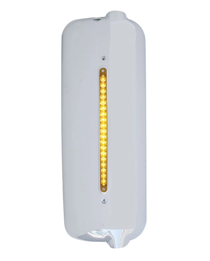 (CARD) CHROME PLASTIC 2005 AND OLDER FL MIRROR COVER WITH 12" LED LIGHT BAR, PASS. SIDE - 19 AMBER/AMBER LED WITH REFLECTOR (CARD) CHROME PLASTIC 2005 AND OLDER FL MIRROR COVER WITH 12" LED LIGHT BAR, PASS. SIDE - 19 AMBER/AMBER LED WITH REFLECTOR