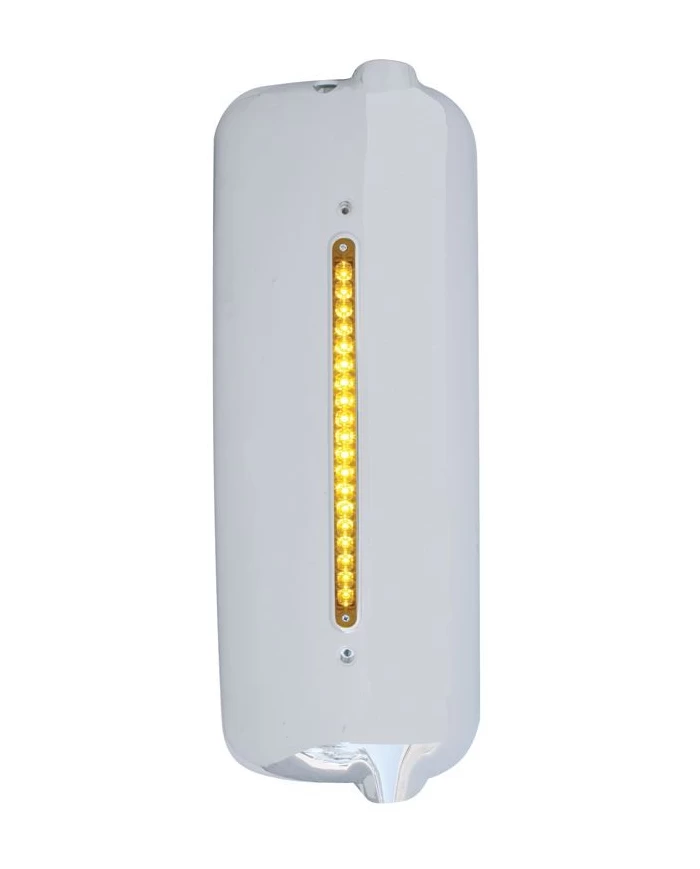 (CARD) CHROME PLASTIC 2005 AND OLDER FL MIRROR COVER WITH 12" LED LIGHT BAR, PASS. SIDE - 19 AMBER/AMBER LED WITH REFLECTOR (CARD) CHROME PLASTIC 2005 AND OLDER FL MIRROR COVER WITH 12" LED LIGHT BAR, PASS. SIDE - 19 AMBER/AMBER LED WITH REFLECTOR