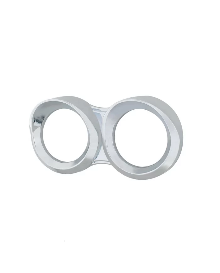 (CARD) CHROME 2007+ FREIGHTLINER CASCADIA SMALL DUAL GAUGE CLUSTER COVER WITH VISOR - HORIZONTAL