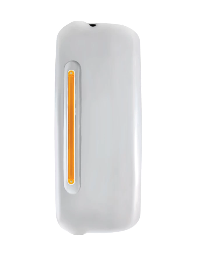 (BOX) LED FREIGHTLINER MIRROR COVER - GLO LIGHT - AMBER LED/AMBER LENS - DRIVER