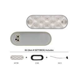 UP36773BCK-10 LED 6" Oval Utility Light Kit - White LED/Clear Lens