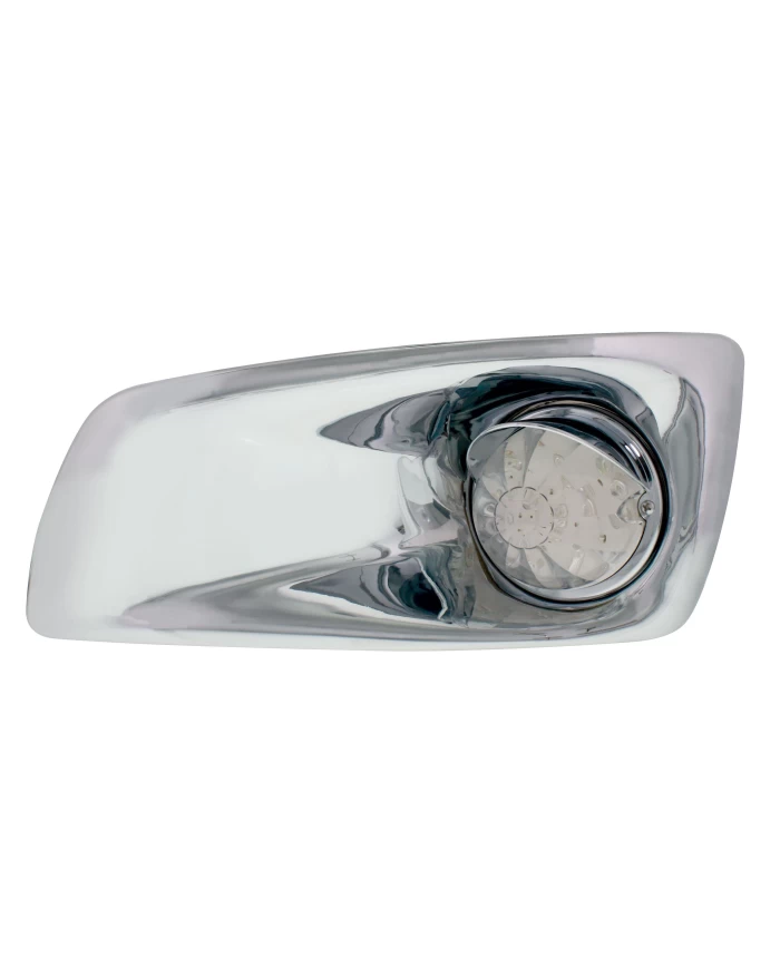 (BOX) 17 AMBER LED KENWORTH T660 DRIVER FRONT BUMPER SINGLE FUNCTION WATERMELON STYLE LIGHT W/ VISOR - CLEAR LENS