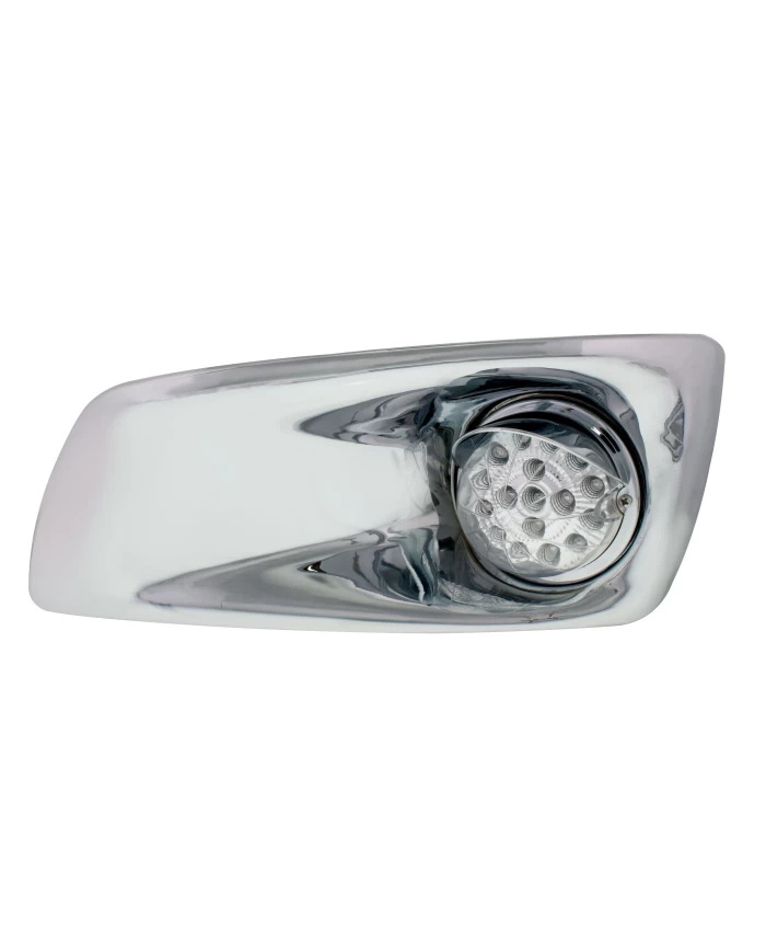 (BOX) 17 AMBER LED KENWORTH T660 DRIVER FRONT BUMPER SINGLE FUNCTION CLEAR STYLE LIGHT W/ REFLECTOR W/ VISOR - CLEAR LENS (BOX) 17 AMBER LED KENWORTH T660 DRIVER FRONT BUMPER SINGLE FUNCTION CLEAR STYLE LIGHT W/ REFLECTOR W/ VISOR - CLEAR LENS