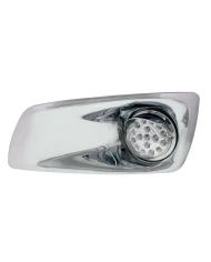 (BOX) 17 AMBER LED KENWORTH T660 DRIVER FRONT BUMPER SINGLE FUNCTION CLEAR STYLE LIGHT W/ REFLECTOR W/ VISOR - CLEAR LENS
