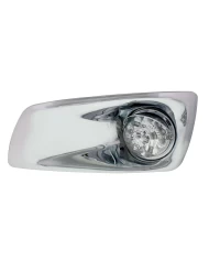 (BOX) 17 AMBER LED KENWORTH T660 DRIVER FRONT BUMPER SINGLE FUNCTION WATERMELON STYLE LIGHT W/ REFLECTOR W/ VISOR - CLEAR LENS