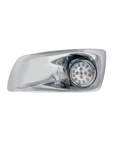 (BOX) 17 AMBER LED KENWORTH T660 DRIVER FRONT BUMPER DUAL FUNCTION CLEAR STYLE LIGHT W/ REFLECTOR W/ VISOR - CLEAR LENS (BOX) 17 AMBER LED KENWORTH T660 DRIVER FRONT BUMPER DUAL FUNCTION CLEAR STYLE LIGHT W/ REFLECTOR W/ VISOR - CLEAR LENS
