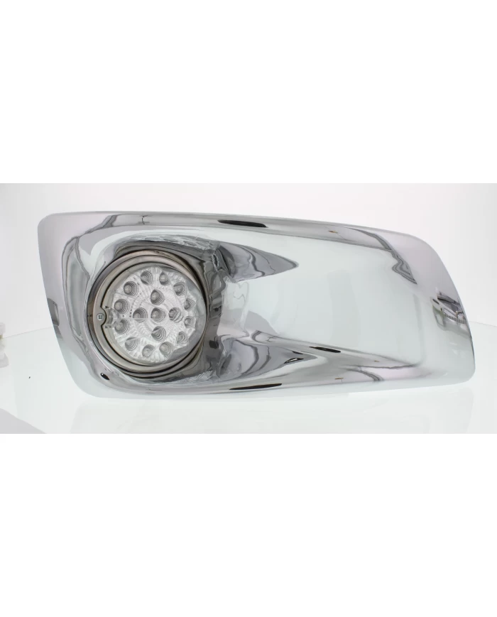 (BOX) 17 AMBER LED KENWORTH T660 PASSENGER FRONT BUMPER SINGLE FUNCTION CLEAR STYLE LIGHT W/ REFLECTOR - CLEAR LENS