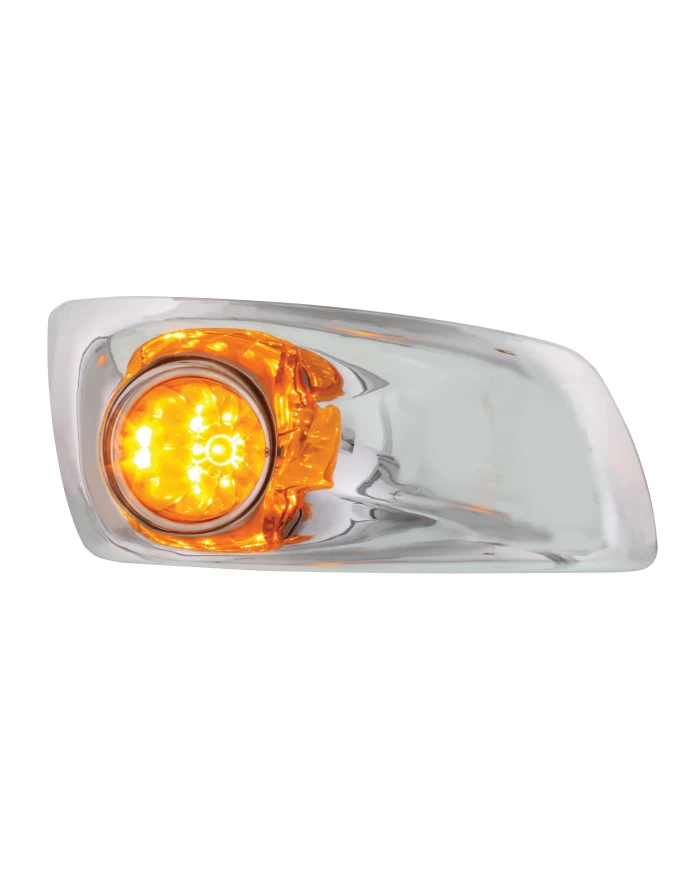 (BOX) 17 AMBER LED KENWORTH T660 PASSENGER FRONT BUMPER DUAL FUNCTION WATERMELON STYLE LIGHT - AMBER LENS