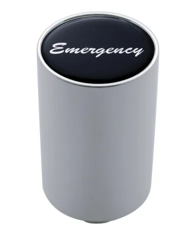 UP23736-"Emergency" 3" Air Valve Knob - Black Glossy Sticker