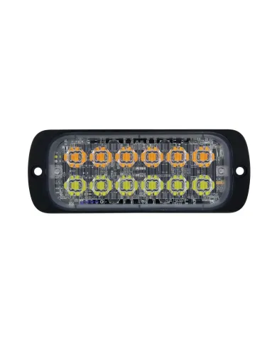 UP36846B-12 High Power LED Super Thin Warning Light - Amber LED & White LED (Bulk)