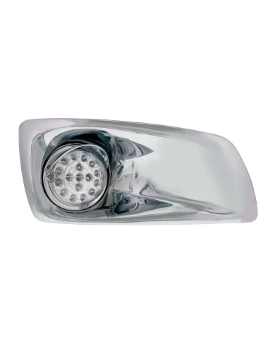 (BOX) 17 AMBER LED KENWORTH T660 PASSENGER FRONT BUMPER DUAL FUNCTION CLEAR STYLE LIGHT W/ REFLECTORW/ VISOR - CLEAR LENS (BOX) 17 AMBER LED KENWORTH T660 PASSENGER FRONT BUMPER DUAL FUNCTION CLEAR STYLE LIGHT W/ REFLECTORW/ VISOR - CLEAR LENS