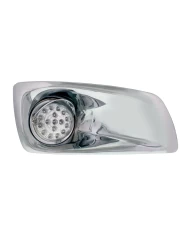 (BOX) 17 AMBER LED KENWORTH T660 PASSENGER FRONT BUMPER DUAL FUNCTION CLEAR STYLE LIGHT W/ REFLECTORW/ VISOR - CLEAR LENS