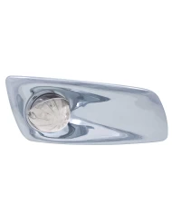 (BOX) 19 AMBER LED KENWORTH T660 PASSENGER FRONT BUMPER SINGLE FUNCTION WATERMELON STYLE LIGHT W/ VISOR - CLEAR LENS