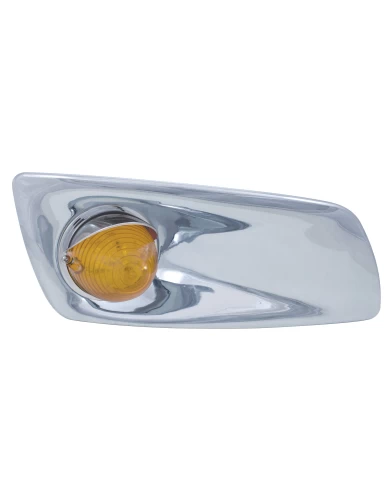 (BOX) 19 AMBER LED KENWORTH T660 PASSENGER FRONT BUMPER SINGLE FUNCTION BEEHIVE STYLE LIGHT W/ VISOR - AMBER LENS (BOX) 19 AMBER LED KENWORTH T660 PASSENGER FRONT BUMPER SINGLE FUNCTION BEEHIVE STYLE LIGHT W/ VISOR - AMBER LENS