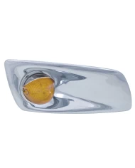 (BOX) 19 AMBER LED KENWORTH T660 PASSENGER FRONT BUMPER SINGLE FUNCTION BEEHIVE STYLE LIGHT W/ VISOR - AMBER LENS