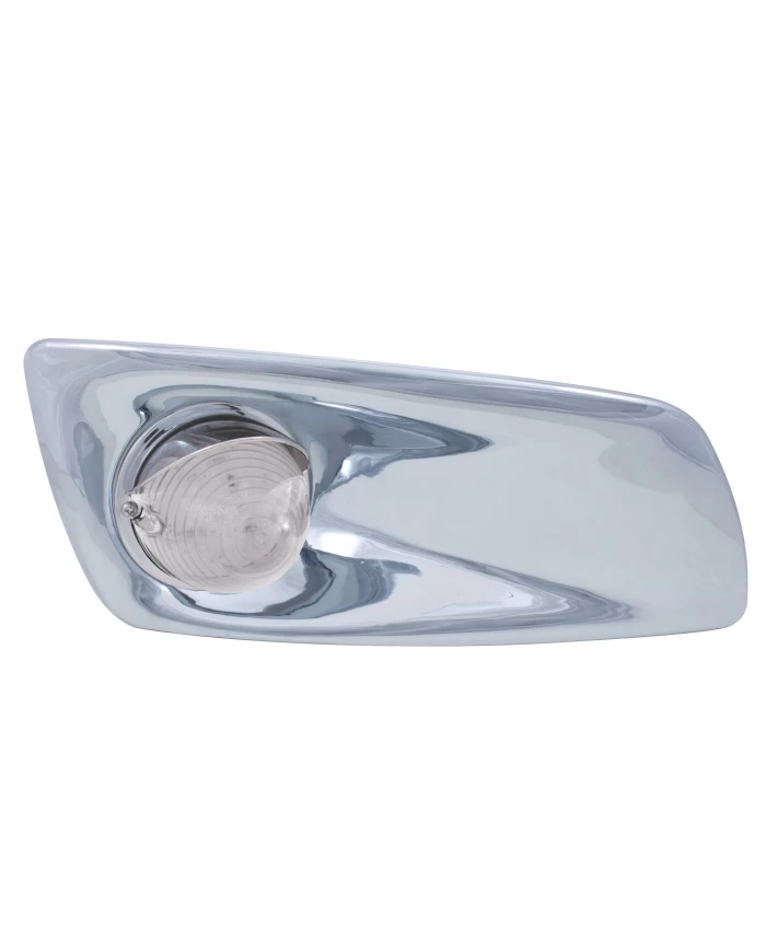 (BOX) 19 AMBER LED KENWORTH T660 PASSENGER FRONT BUMPER SINGLE FUNCTION BEEHIVE STYLE LIGHT W/ VISOR - CLEAR LENS