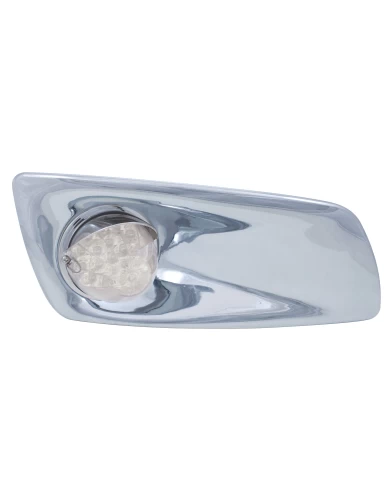 (BOX) 19 AMBER LED KENWORTH T660 PASSENGER FRONT BUMPER SINGLE FUNCTIONLIGHT W/ REFLECTOR W/ VISOR - CLEAR LENS (BOX) 19 AMBER LED KENWORTH T660 PASSENGER FRONT BUMPER SINGLE FUNCTIONLIGHT W/ REFLECTOR W/ VISOR - CLEAR LENS
