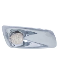 (BOX) 19 AMBER LED KENWORTH T660 PASSENGER FRONT BUMPER SINGLE FUNCTIONLIGHT W/ REFLECTOR W/ VISOR - CLEAR LENS