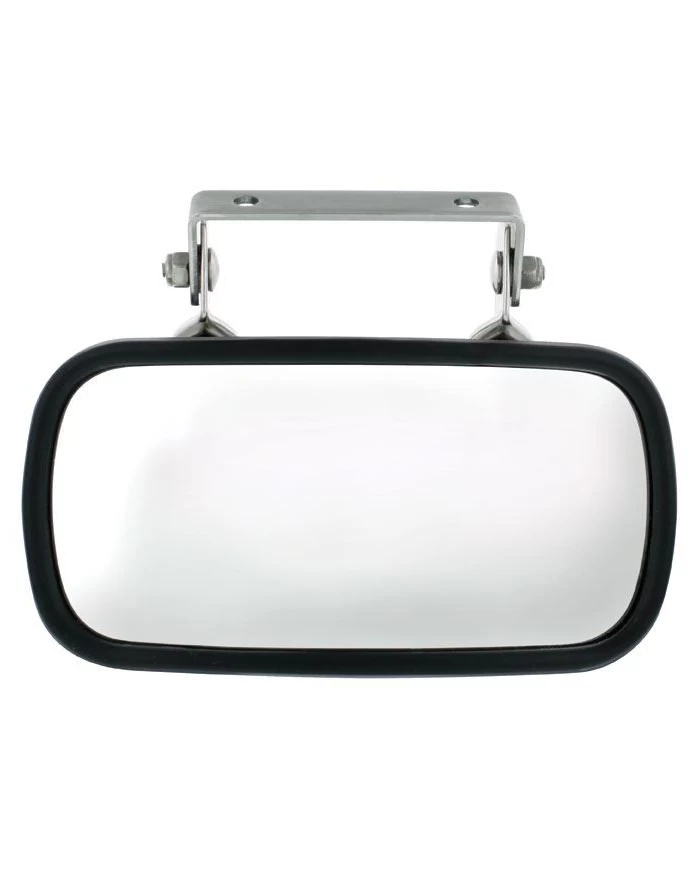 (CBOX) STAINLESS STEEL RECTANGULAR CONVEX MIRROR WITH U-BRACKET - 4" x 8 1/4"