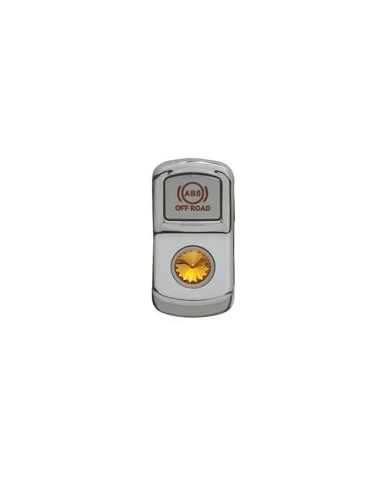 (CARD) CHROME PLASTIC "ABS OFF ROAD" ROCKER SWITCH COVER W/ DIAMOND - AMBER (CARD) CHROME PLASTIC "ABS OFF ROAD" ROCKER SWITCH COVER W/ DIAMOND - AMBER