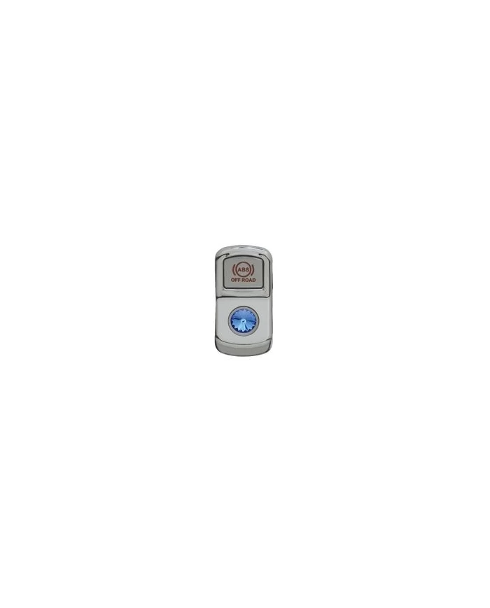 (CARD) CHROME PLASTIC "ABS OFF ROAD" ROCKER SWITCH COVER W/ DIAMOND - BLUE