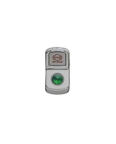 (CARD) CHROME PLASTIC "ABS OFF ROAD" ROCKER SWITCH COVER W/ DIAMOND - GREEN (CARD) CHROME PLASTIC "ABS OFF ROAD" ROCKER SWITCH COVER W/ DIAMOND - GREEN