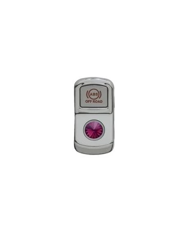 (CARD) CHROME PLASTIC "ABS OFF ROAD" ROCKER SWITCH COVER W/ DIAMOND - PURPLE (CARD) CHROME PLASTIC "ABS OFF ROAD" ROCKER SWITCH COVER W/ DIAMOND - PURPLE