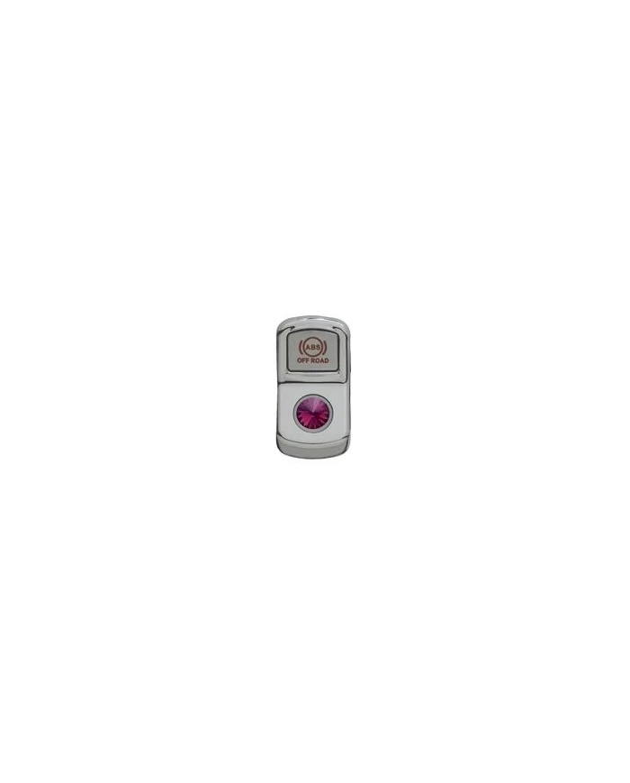 (CARD) CHROME PLASTIC "ABS OFF ROAD" ROCKER SWITCH COVER W/ DIAMOND - PURPLE