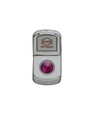 (CARD) CHROME PLASTIC "ABS OFF ROAD" ROCKER SWITCH COVER W/ DIAMOND - PURPLE