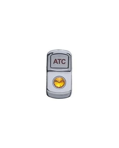 (CARD) CHROME PLASTIC "ATC" ROCKER SWITCH COVER W/ DIAMOND - AMBER (CARD) CHROME PLASTIC "ATC" ROCKER SWITCH COVER W/ DIAMOND - AMBER