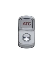(CARD) CHROME PLASTIC "ATC" ROCKER SWITCH COVER W/ DIAMOND - CLEAR