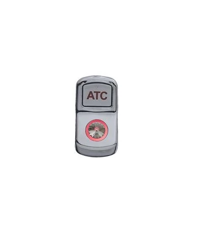 (CARD) CHROME PLASTIC "ATC" ROCKER SWITCH COVER W/ DIAMOND - CLEAR (CARD) CHROME PLASTIC "ATC" ROCKER SWITCH COVER W/ DIAMOND - CLEAR