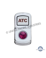 (CARD) CHROME PLASTIC "ATC" ROCKER SWITCH COVER W/ DIAMOND - PURPLE