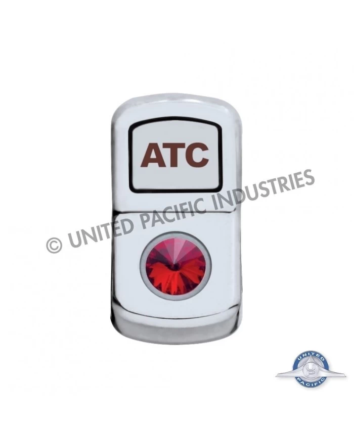 (CARD) CHROME PLASTIC "ATC" ROCKER SWITCH COVER W/ DIAMOND - RED (CARD) CHROME PLASTIC "ATC" ROCKER SWITCH COVER W/ DIAMOND - RED