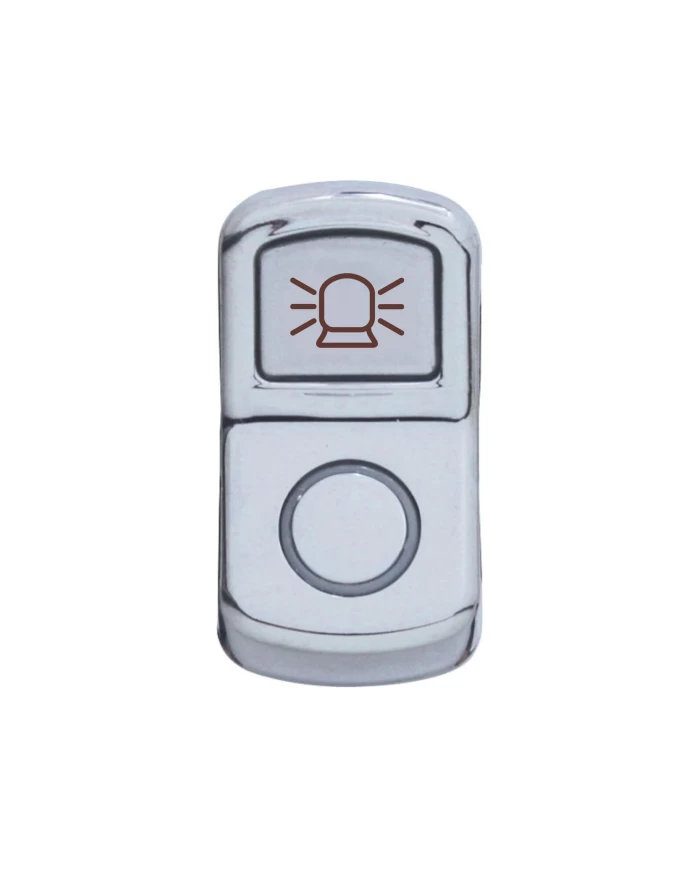 (CARD) CHROME PLASTIC "BEACON LIGHT" ROCKER SWITCH COVER - PLAIN