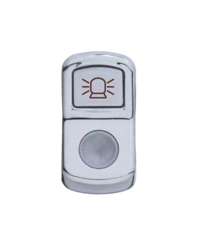 (BULK) CHROME PLASTIC "BEACON LIGHT" ROCKER SWITCH COVER - INDENTED (BULK) CHROME PLASTIC "BEACON LIGHT" ROCKER SWITCH COVER - INDENTED