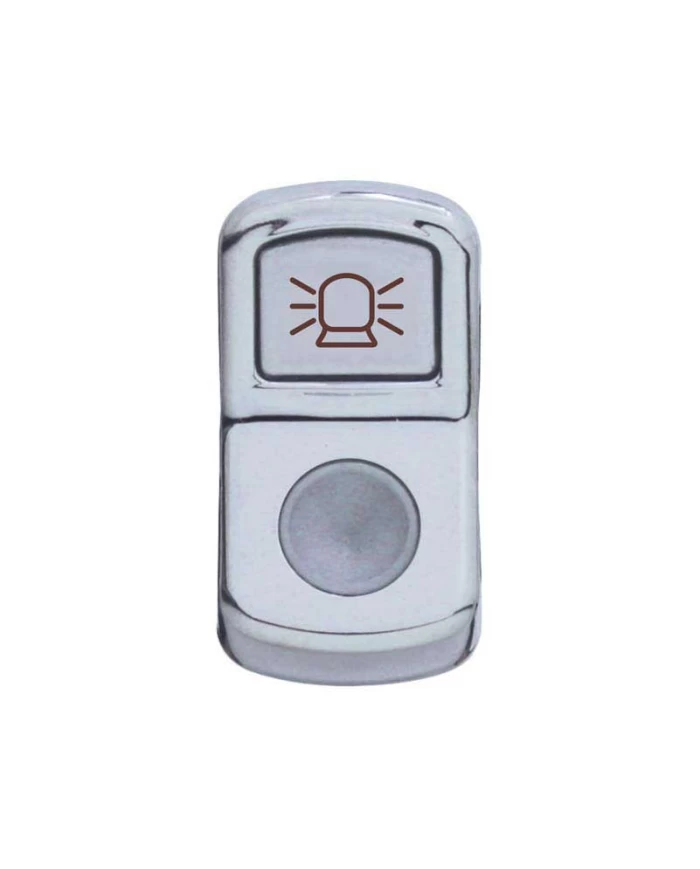 (BULK) CHROME PLASTIC "BEACON LIGHT" ROCKER SWITCH COVER - INDENTED