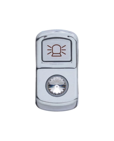 (CARD) CHROME PLASTIC "BEACON LIGHT" ROCKER SWITCH COVER W/ DIAMOND - CLEAR (CARD) CHROME PLASTIC "BEACON LIGHT" ROCKER SWITCH COVER W/ DIAMOND - CLEAR