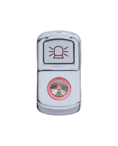 (CARD) CHROME PLASTIC "BEACON LIGHT" ROCKER SWITCH COVER W/ DIAMOND - CLEAR (CARD) CHROME PLASTIC "BEACON LIGHT" ROCKER SWITCH COVER W/ DIAMOND - CLEAR