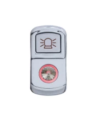 (CARD) CHROME PLASTIC "BEACON LIGHT" ROCKER SWITCH COVER W/ DIAMOND - CLEAR