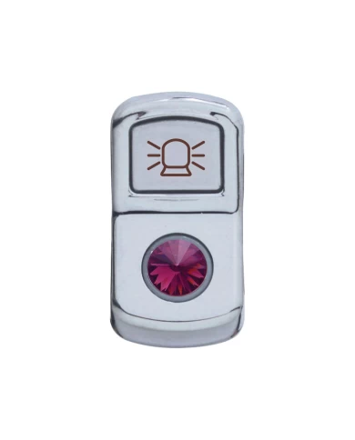 (CARD) CHROME PLASTIC "BEACON LIGHT" ROCKER SWITCH COVER W/ DIAMOND - PURPLE (CARD) CHROME PLASTIC "BEACON LIGHT" ROCKER SWITCH COVER W/ DIAMOND - PURPLE
