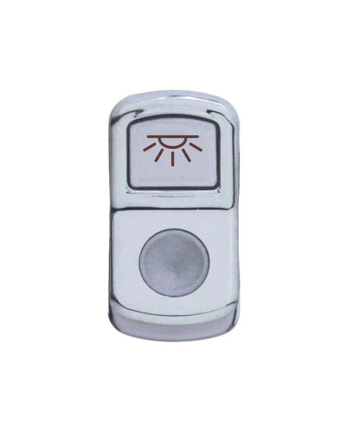 (BULK) CHROME PLASTIC "CAB LIGHT" ROCKER SWITCH COVER - INDENTED (BULK) CHROME PLASTIC "CAB LIGHT" ROCKER SWITCH COVER - INDENTED