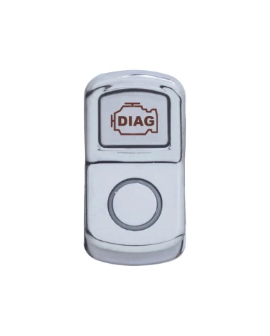 (CARD) CHROME PLASTIC "DIAGNOSTIC" ROCKER SWITCH COVER - PLAIN (CARD) CHROME PLASTIC "DIAGNOSTIC" ROCKER SWITCH COVER - PLAIN