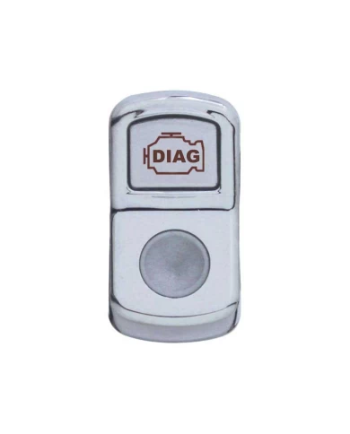 (BULK) CHROME PLASTIC "DIAGNOSTIC" ROCKER SWITCH COVER - INDENTED (BULK) CHROME PLASTIC "DIAGNOSTIC" ROCKER SWITCH COVER - INDENTED